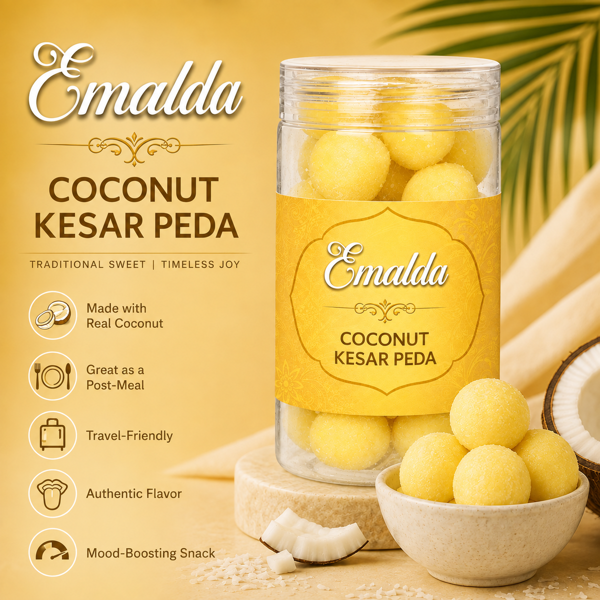 Coconut Kesar Peda